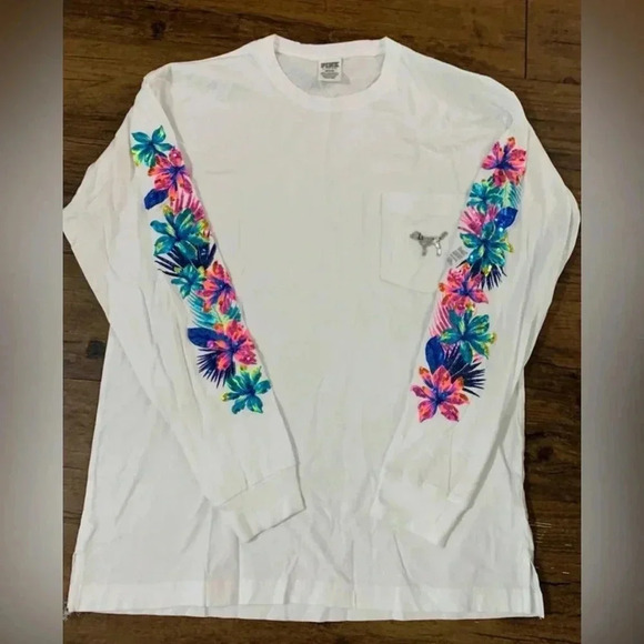 PINK VS  TROPICAL BLING TSHIRT / YOGA LEGGINGS OUTFIT SET M - Picture 7 of 13